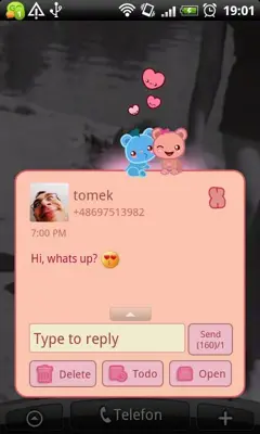 GO SMS Pro Loving Bears Theme android App screenshot 1